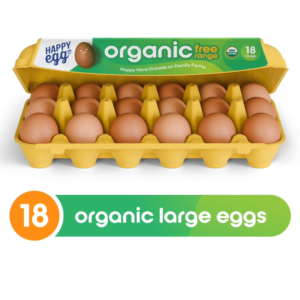 Happy Egg Co Organic Free-Range Large Brown Eggs, 18 Count