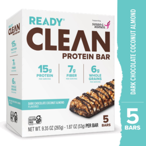 Ready Nutrition Dark Chocolate Coconut Almond Protein Bar Box