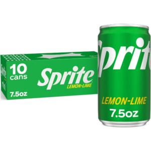 Sprite Lemon Lime Mini Soda Pop Soft Drink, 7.5 fl oz, 10 Pack Cans